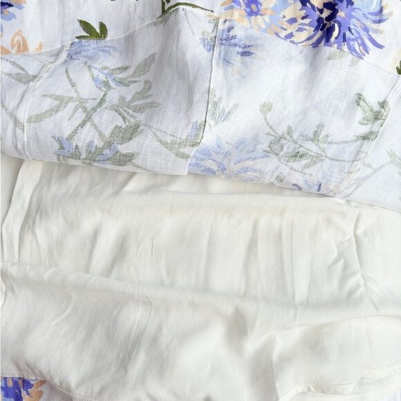 NEW Reformation Anatolia Linen Corset Two Piece Serenity White Floral US 2 UK 6 - Picture 11 of 16